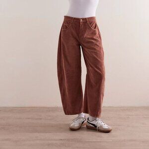 Free People We the Free Good Luck Mid Rise Corduroy Barrel Size 25